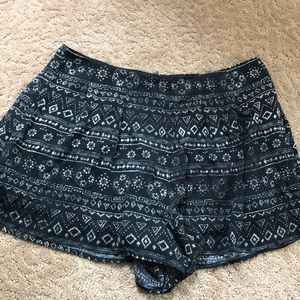 Navy blue patterned soft shorts